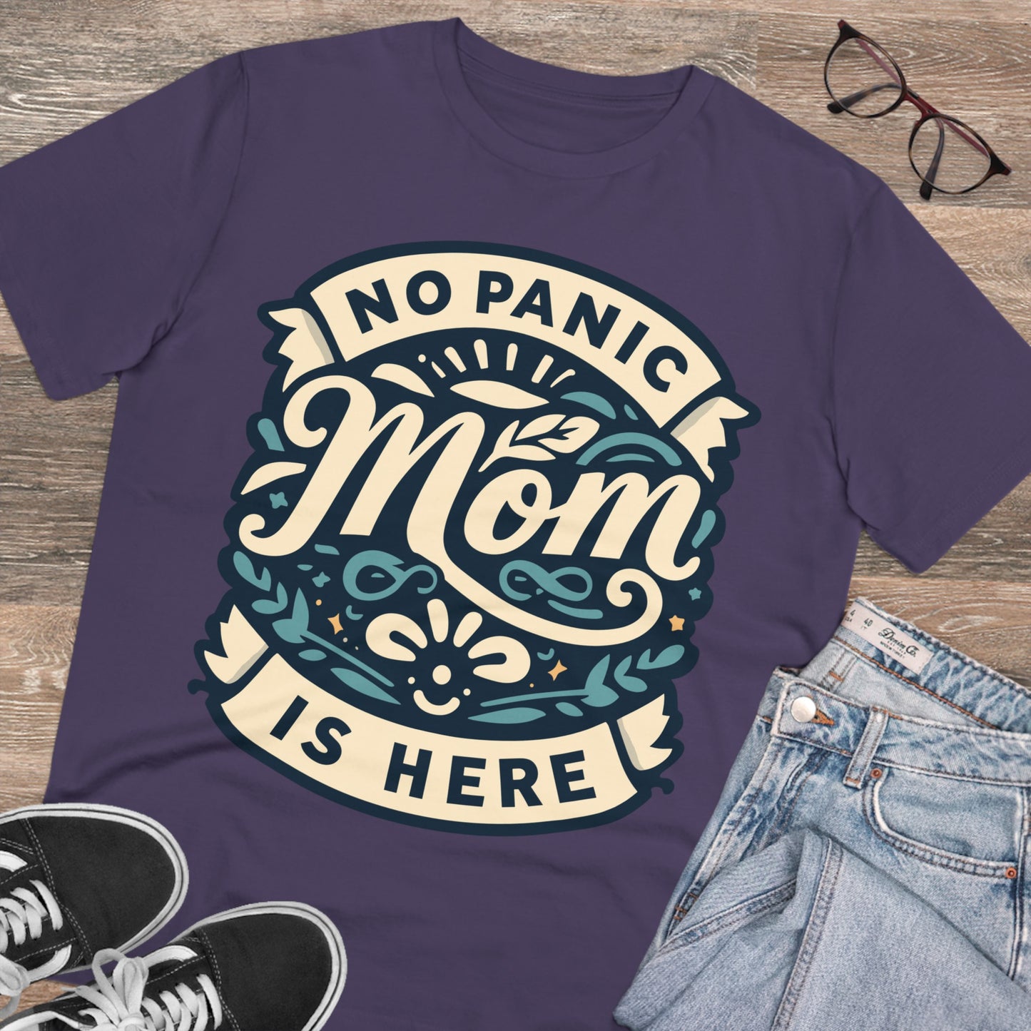 NO PANIC MOM IS HERE (BLUE) - Premium Shirt