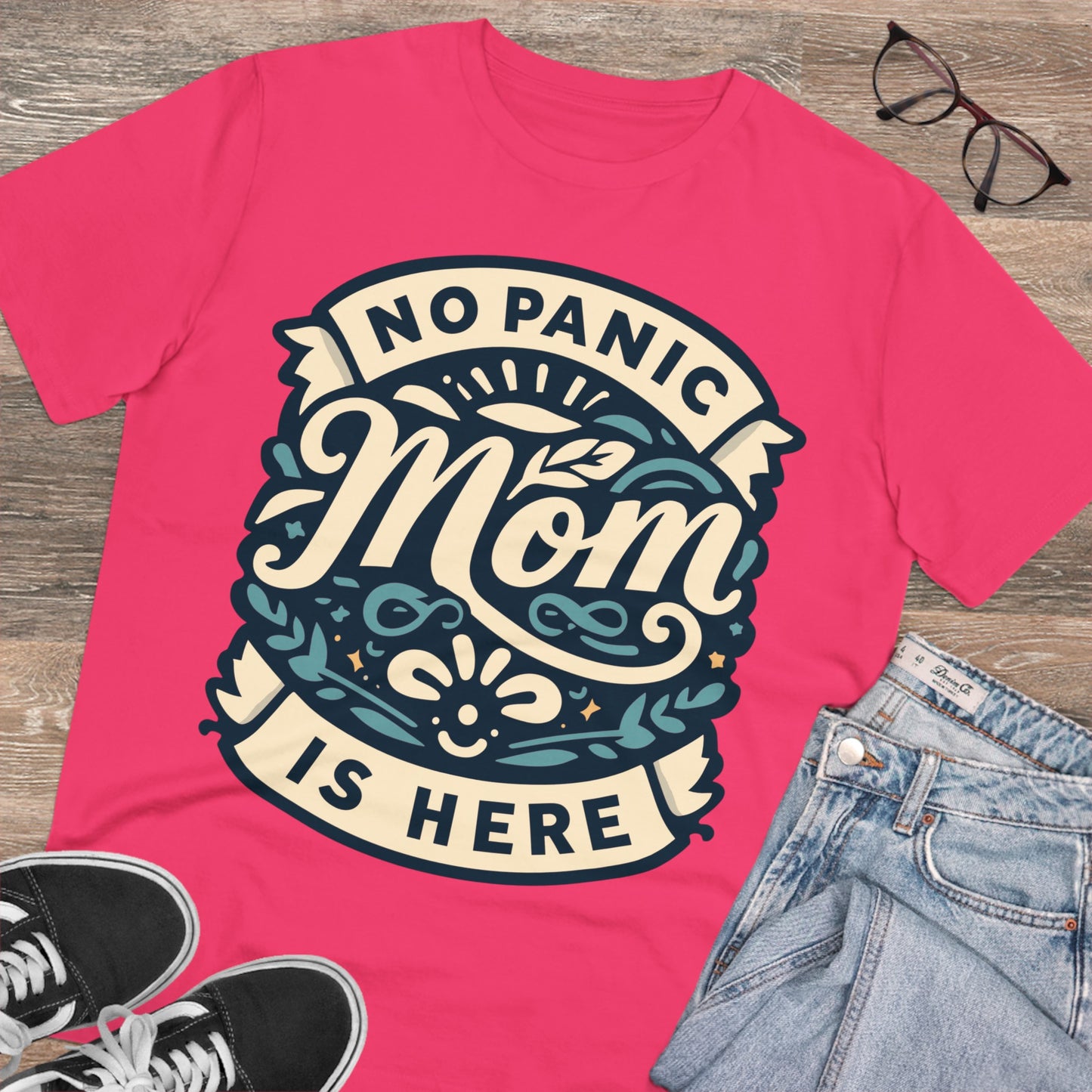 NO PANIC MOM IS HERE (BLUE) - Premium Shirt