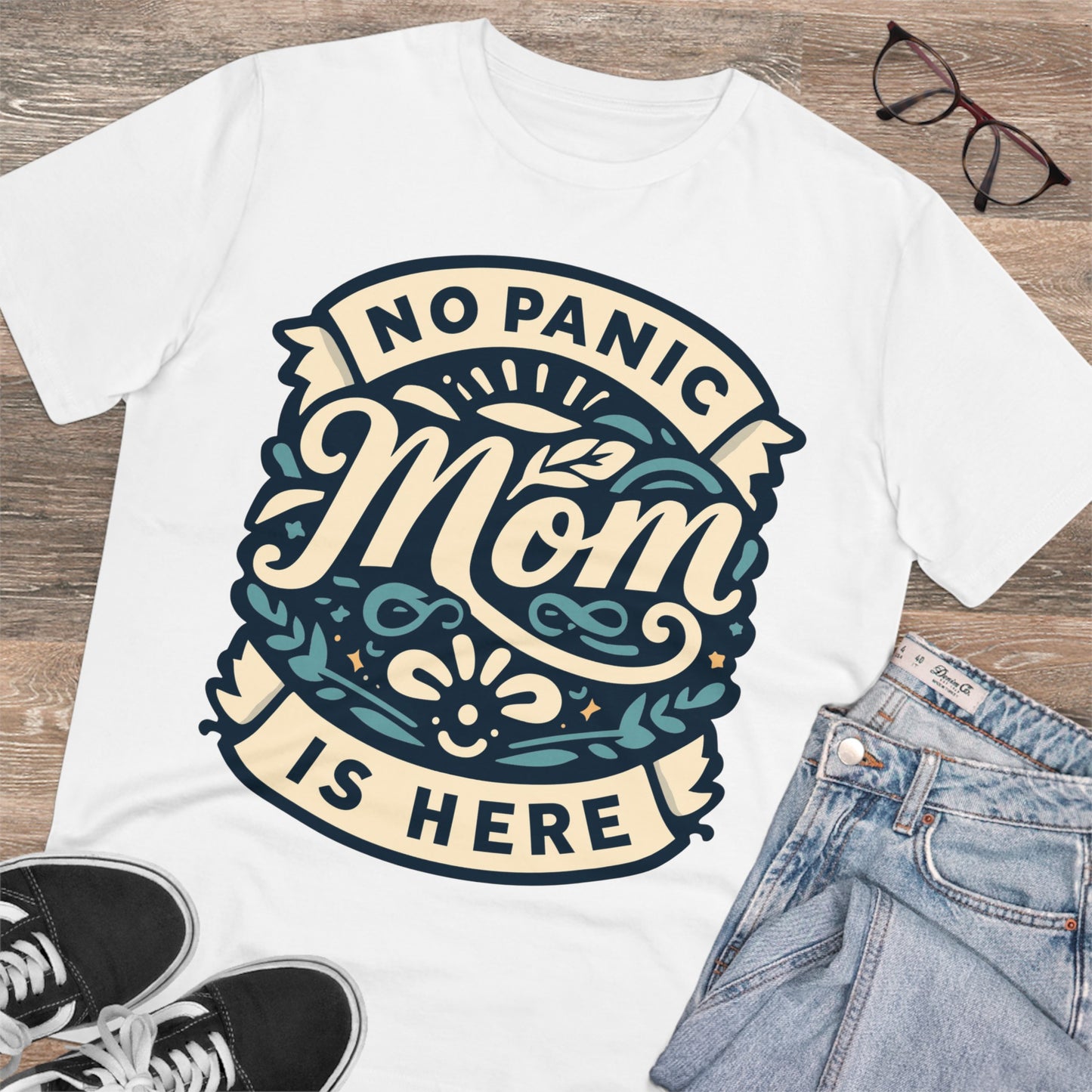 NO PANIC MOM IS HERE (BLUE) - Premium Shirt